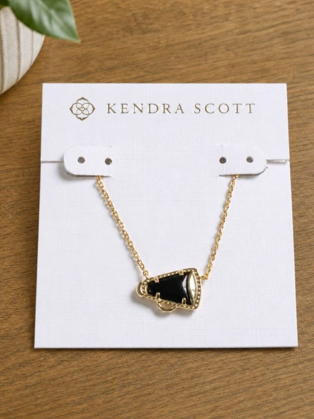 Kendra Scott Cheer Pendant Necklace Black Agate